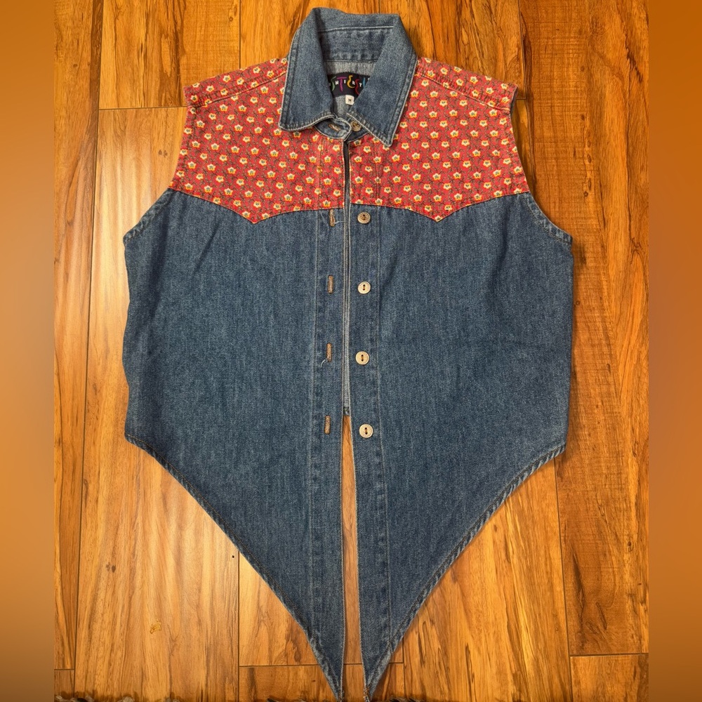 Vintage Steel Jeans Denim Vest Size Medium